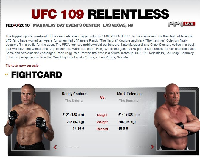 ufc 109 tickets