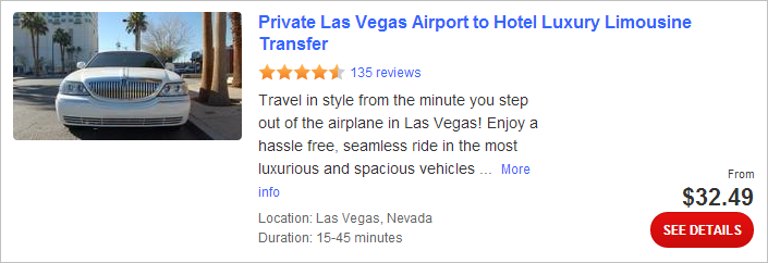 Private Las Vegas Airport to Hotel Luxury Limousine Transfer