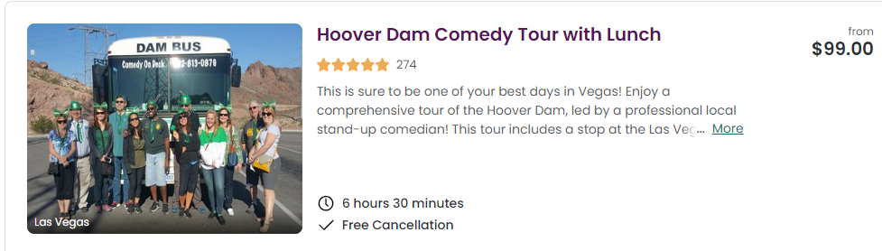 hoover dam tour deal