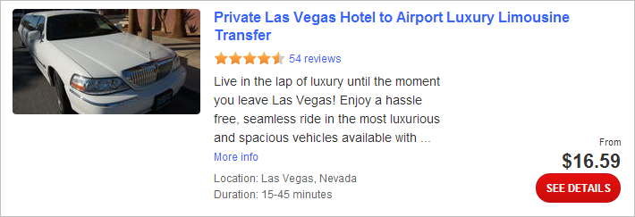 Private Las Vegas Hotel to Airport Luxury Limousine Transfer